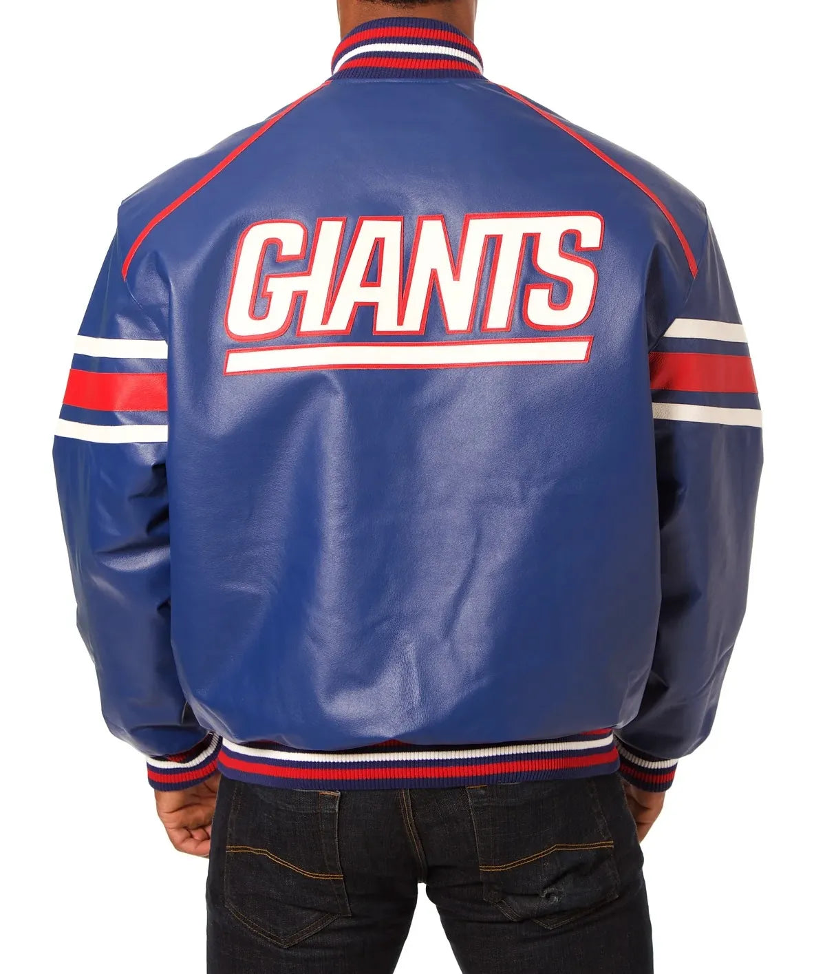 New York Giants Blue Leather Jacket